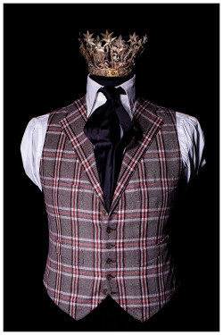 Waistcoat checkered in wool